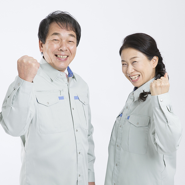 作業服の男女